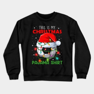 This is my Christmas Pajama shirt Soccer Ball Santa Hat Crewneck Sweatshirt